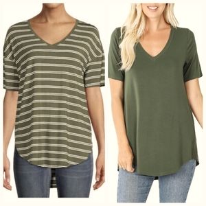 Vneck tunic tee bundle